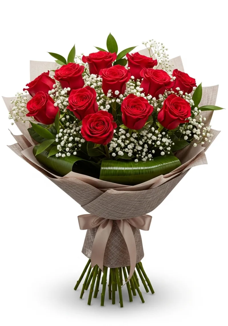 Romantic Roses - Premium Anniversary & Romance & Valentine's Day flower arrangement | Gemma Flowers delivery