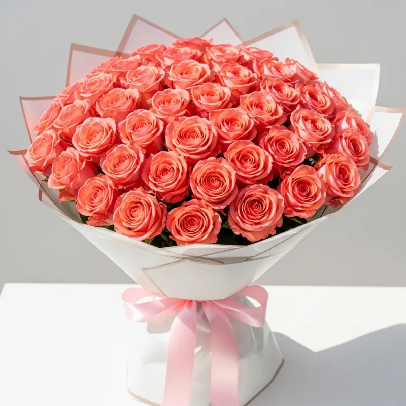 Coral Sunset - Premium Birthday & Romance & Valentine's Day flower arrangement | Gemma Flowers delivery