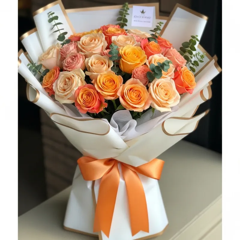 Peachy Keen - Premium Birthday & Thank You & Get Well flower arrangement | Gemma Flowers delivery