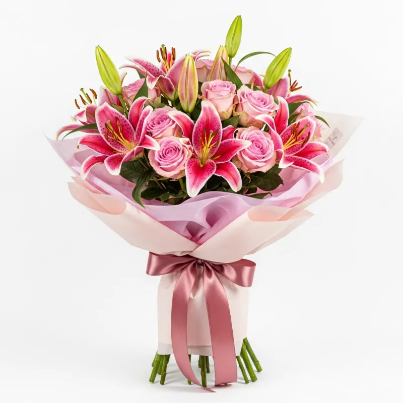 Pink Lily Rose - Premium flower arrangement | Gemma Flowers