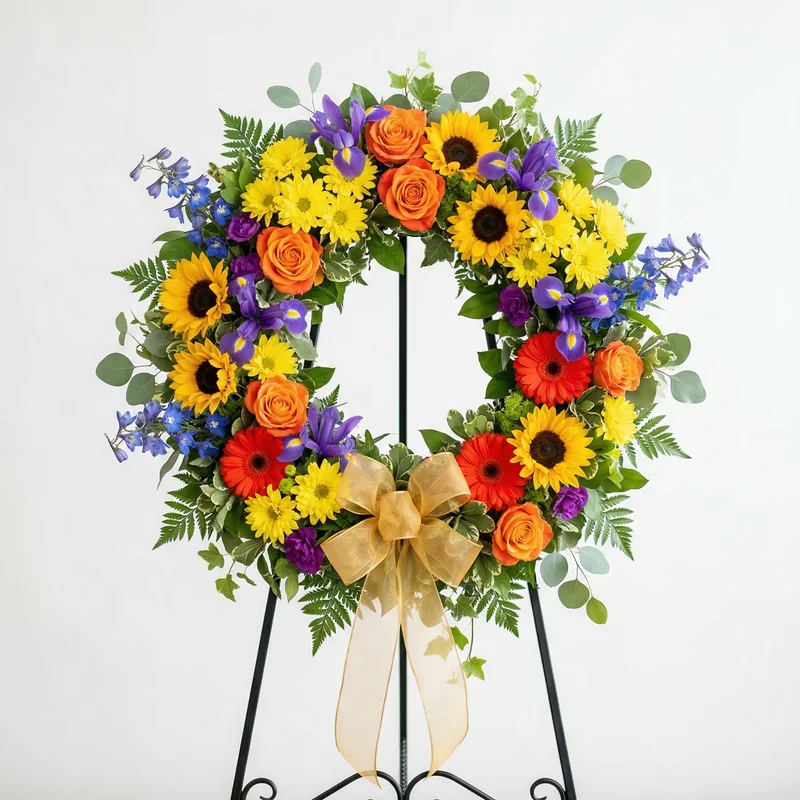 Garden of Memories Wreath - Premium Sympathy flower arrangement | Gemma Flowers delivery
