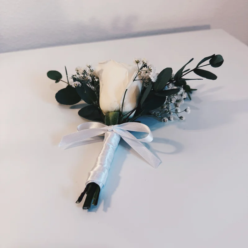 Classic White Boutonnière - Premium Romance & Anniversary flower arrangement | Gemma Flowers delivery