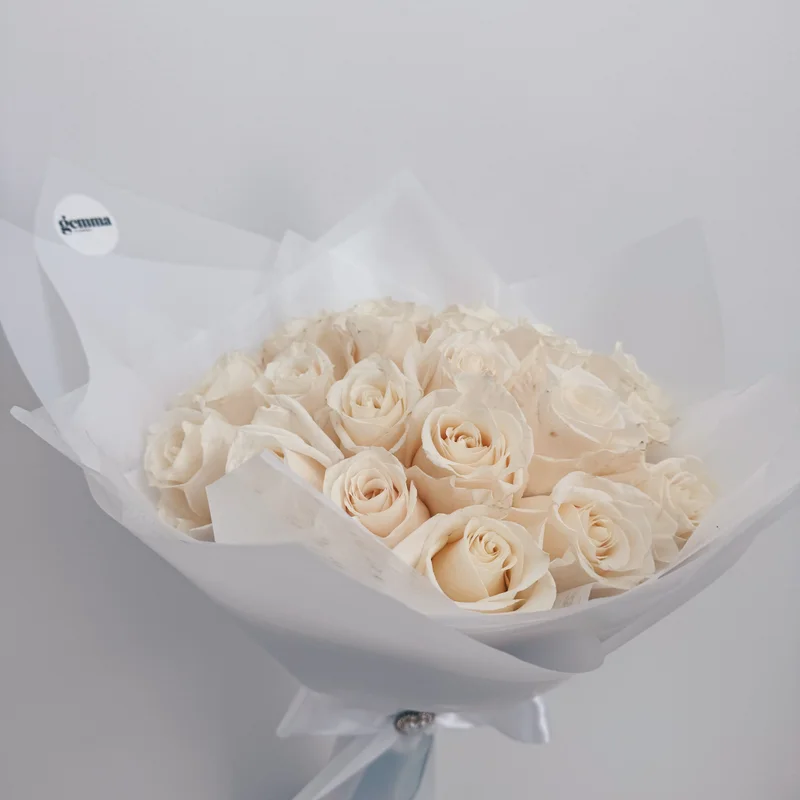 Pure White Roses - Premium Sympathy & Anniversary & Romance & Mother's Day & Just Because flower arrangement | Gemma Flowers delivery